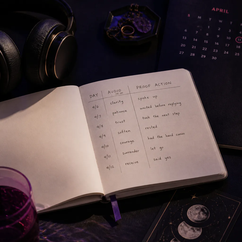 Work journal tracking audio and proof actions