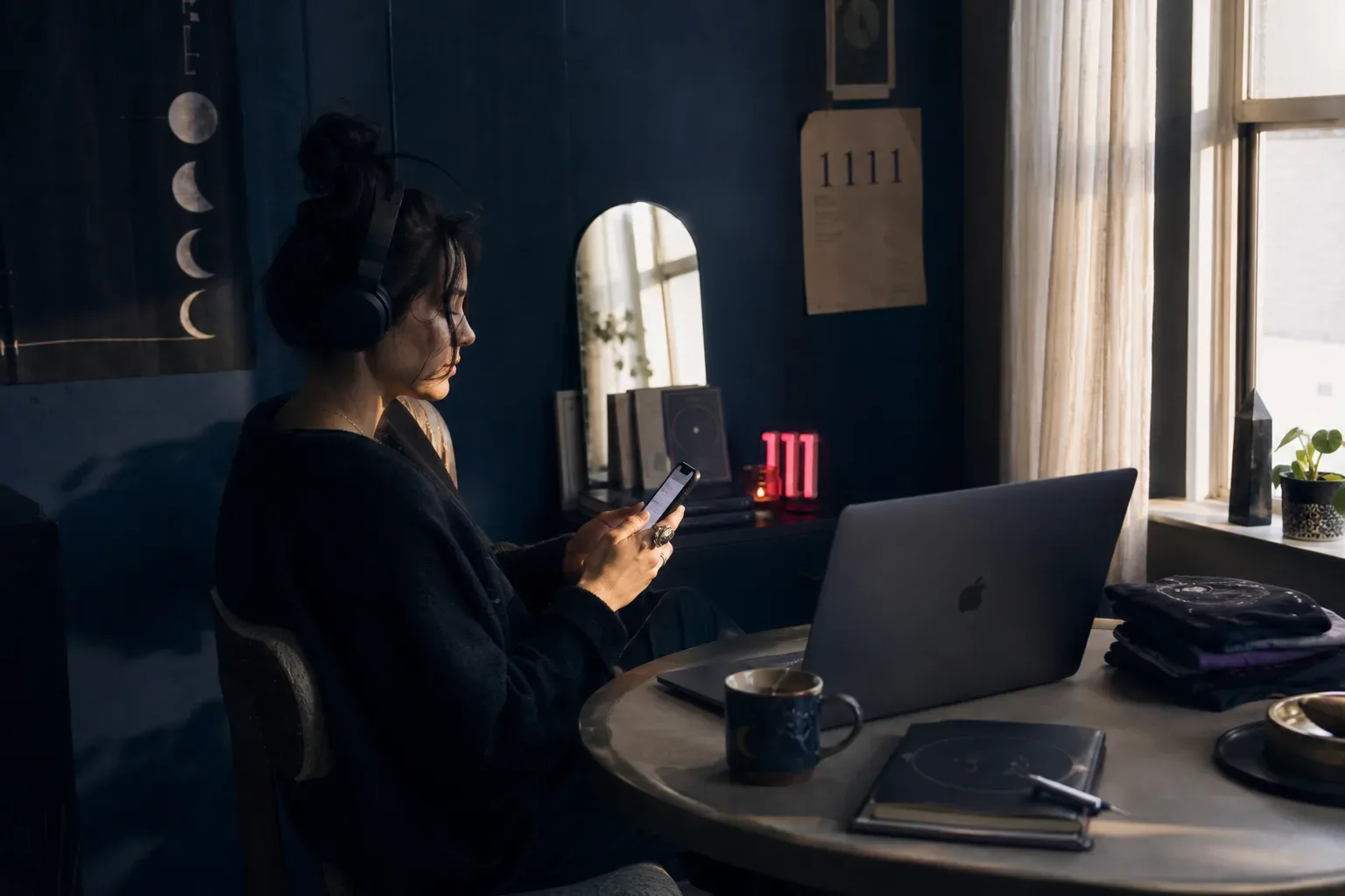 Person listening quietly before sharing their work