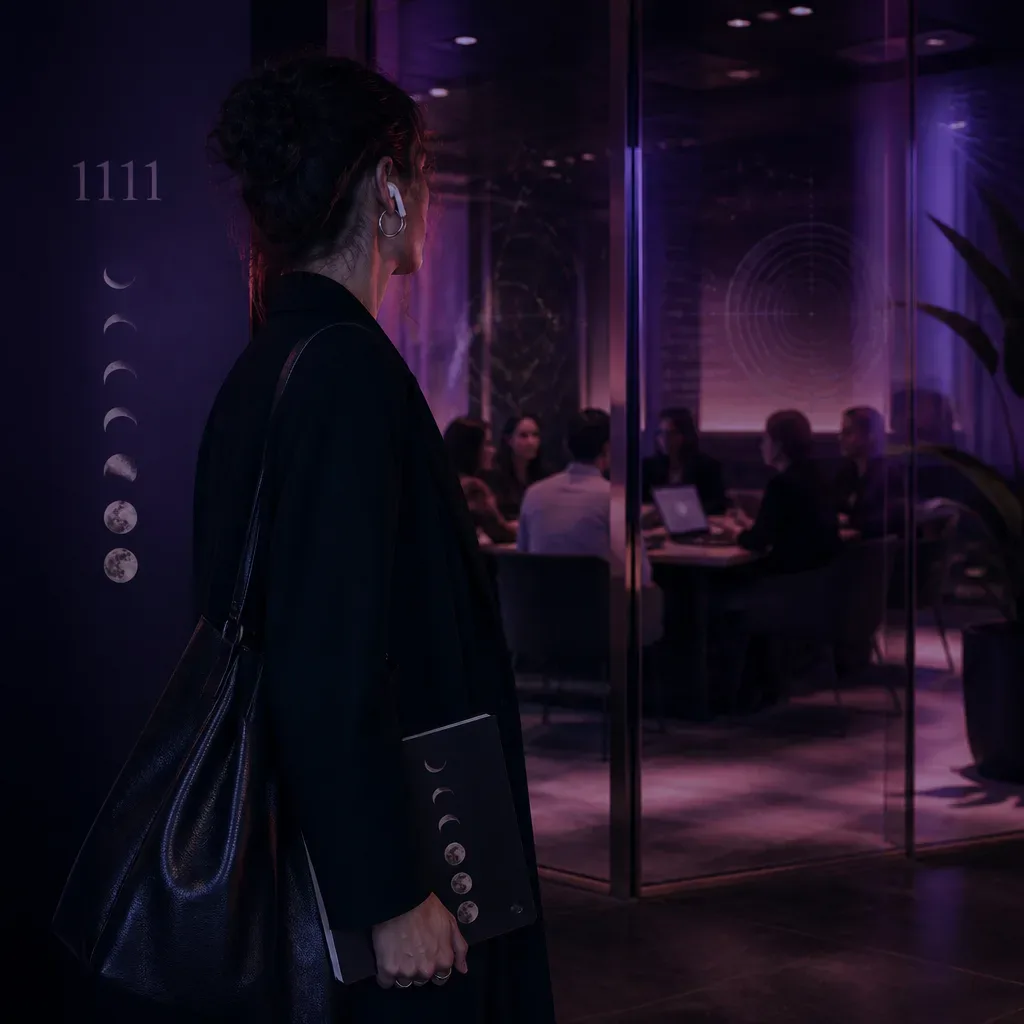 Person listening before a work meeting