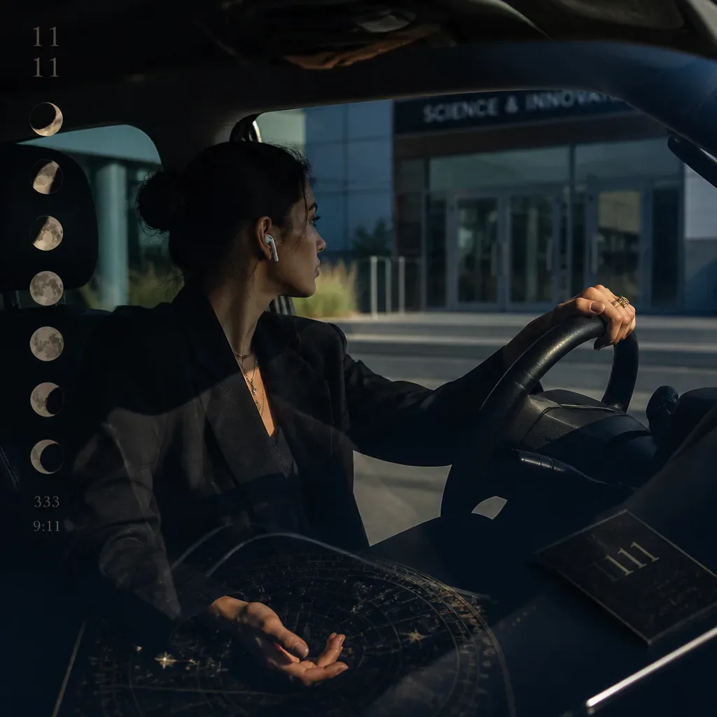 Person listening in car before taking action