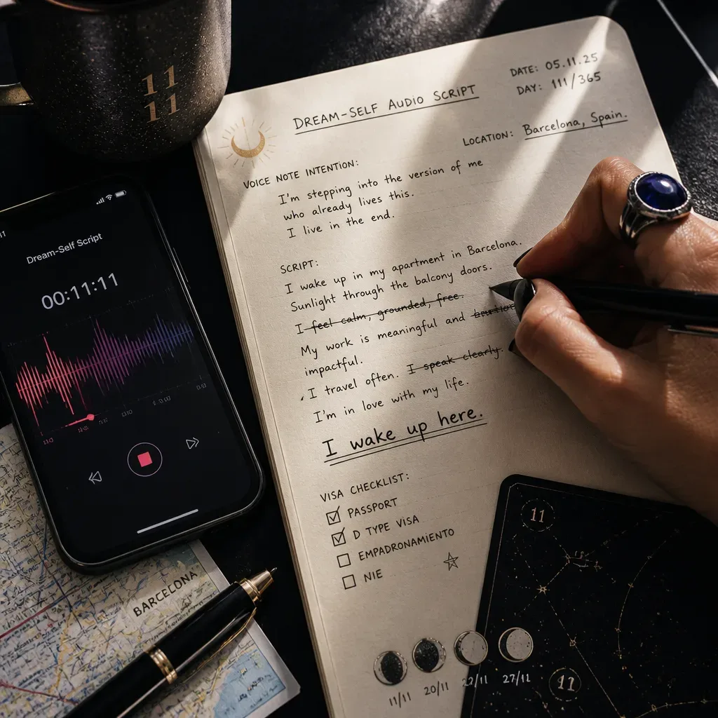 Hand editing a Dream-Self audio script