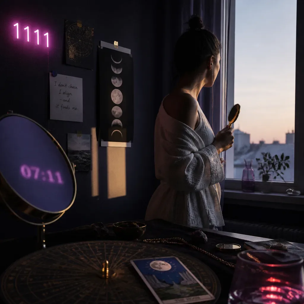 Person listening to audio while getting ready