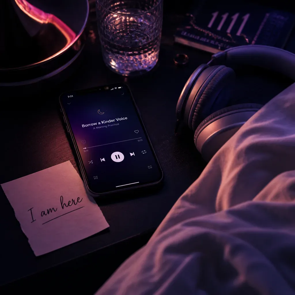 Phone playing a short self worth audio