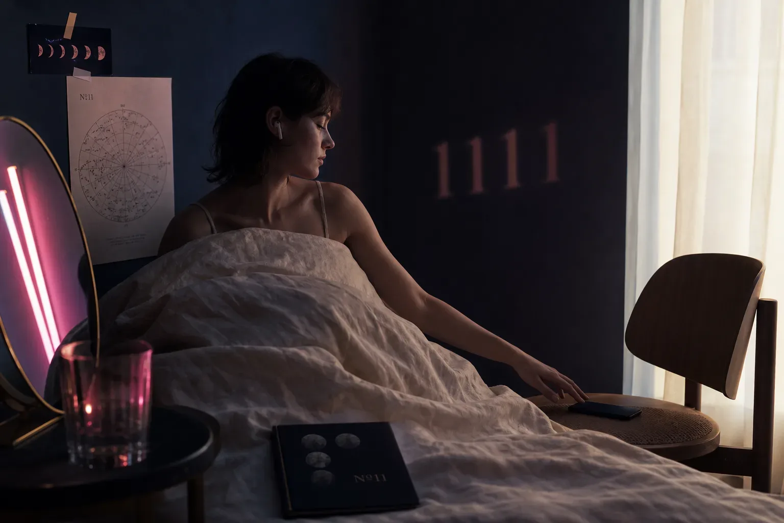 Person listening in bed before checking phone